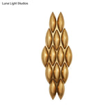 Traditional Gold Oval Sconce Light - 7/14 Heads Metal Wall Lamp For Living Room Wide