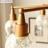 Traditional Gold Semi Flush Light With Flower Shape Clear Glass - 6 Lights Living Room Semi-Mount