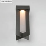 Traditional Gray Aluminum Surface Wall Sconce With Cream Glass Shade - Rectangle Light
