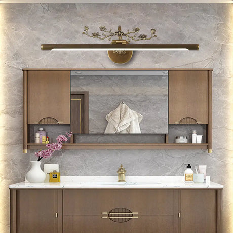 Traditional Led Metal Sconce Vanity Light In Black/Antique Brass - Sizes 14/18/23 For Bathroom