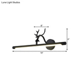 Traditional Led Vanity Lamp - Black Metal Sconce Light Fixture For Bathroom 18/23/29.5 Wide