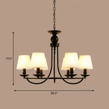 Traditional Living Room Ceiling Chandelier With Bucket Shade Fabric - Elegant Lighting Fixture 6 /