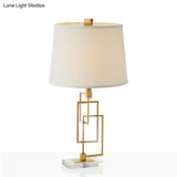 Traditional Metal 1-Head Gold Nightstand Lamp: Modernize Your Living Room With Intersected