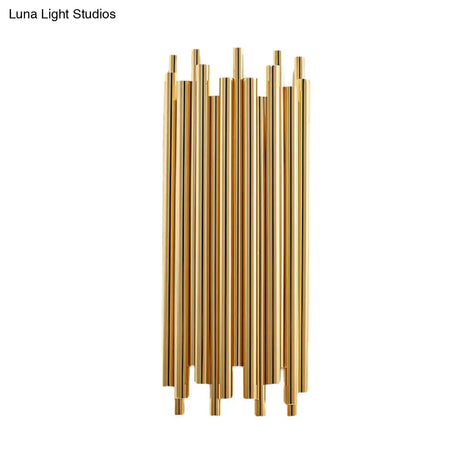 Traditional Metal 4-Head Gold Wall Lamp Fixture - 16/19.5 Wide Pipe Sconce Light For Living Room