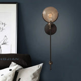 Traditional Metal Armed Sconce Light - 11.5/24 Wide 1 Head Black Wall Lamp With Frosted Glass Deco /