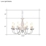 Traditional Metal Chandelier Lamp With Swooping Arms - 3/4/5 Lights Black/White Perfect For Living