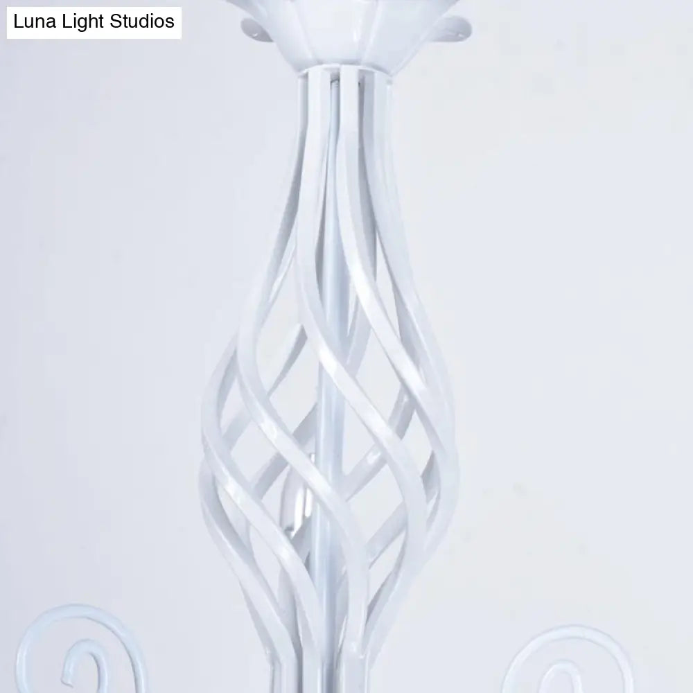 Traditional Metal Chandelier Lamp With Swooping Arms - 3/4/5 Lights Black/White Perfect For Living