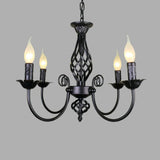 Traditional Metal Chandelier Lamp With Swooping Arms - 3/4/5 Lights Black/White Perfect For Living