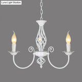 Traditional Metal Chandelier Lamp With Swooping Arms - 3/4/5 Lights Black/White Perfect For Living