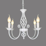 Traditional Metal Chandelier Lamp With Swooping Arms - 3/4/5 Lights Black/White Perfect For Living