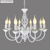 Traditional Metal Chandelier Lamp With Swooping Arms - 3/4/5 Lights Black/White Perfect For Living