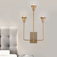 Traditional Metal Starburst Wall Lamp With 3 Bulbs - Brass Sconce Light Fixture For Bedroom