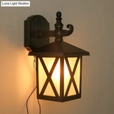 Traditional Outdoor Frosted Glass Wall Sconce In Dark Coffee Finish