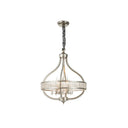 Traditional Round Pendant Chandelier With Crystal Strands 4 / Nickel