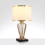Traditional Single Brass Table Light With Drum Shade For Living Room Nightstand / 14