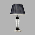 Traditional Style Black Tapered Nightstand Lamp - Crystal Base 1 Light Bedroom Table