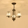 Traditional Style Crystal Prism Hanging Chandelier - Conical Pendant Lighting Fixture 3 / Black