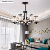 Traditional Style Crystal Prism Hanging Chandelier - Conical Pendant Lighting Fixture