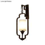 Traditional Style Cylinder Metal Wall Sconce In Black/Gold - Bedroom Lighting