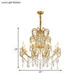 Traditional-Style Gold Crystal Chandelier - 4/6/8 Lights Living Room Hanging Light Fixture