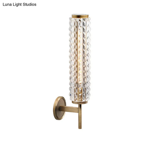 Traditional Tube Wall Mount Lamp - 1 Head Metal Lighting In Bronze Ideal For Living Room