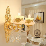 Traditional Wall Sconce With White Glass Shade In Gold For Living Room 2 /