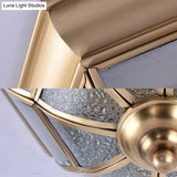 Traditional Water Glass Brass Cone Flush Mount Ceiling Light Fixture - 6/8/10 Bulbs Hallway Décor