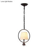 Traditional White Fabric Dining Room Pendant Ceiling Light Fixture