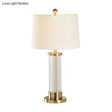 Traditional White Fabric Drum Task Lamp Perfect For Bedroom Reading 14/15 Wide
