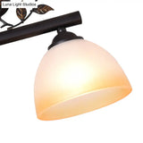 Traditional White Glass Barrel Pendant Light With Birds - 3-Light Black Dining Room Island Fixture