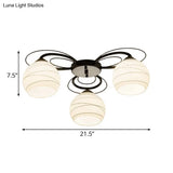 Traditional White Glass Flush Mount Ceiling Light - 3/6/9 Orb Lights For Living Room
