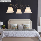 Traditional White Glass Semi-Mount Living Room Ceiling Light With 3 Lights By Bell