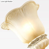 Traditional White Glass Wall Mount Sconce Light With Crystal Drop - 1/2 Lights For Hallways