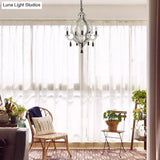 Traditional Wood Ceiling Light: 5-Light Dark/Wood/White Lantern Chandelier For Bedroom