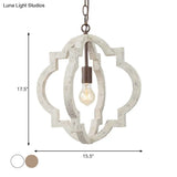 Traditional Wood Drop Pendant Hanging Light Fixture For Living Room