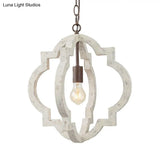 Traditional Wood Drop Pendant Hanging Light Fixture For Living Room