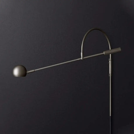 Traditionary Metal 1-Head Sconce Light Fixture For Living Room - Black/Brass/Chrome Ball Wall