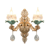 Translucent Crystal Led Wall Mount Light - Traditional White/Blue Candle Design With 1/2 Lights 2 /