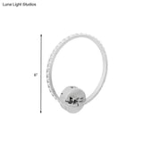Translucent Crystal Sconce Light - Modern Led Wall Lighting Fixture | Chrome Finish 6/8/10 H