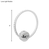 Translucent Crystal Sconce Light - Modern Led Wall Lighting Fixture | Chrome Finish 6/8/10 H