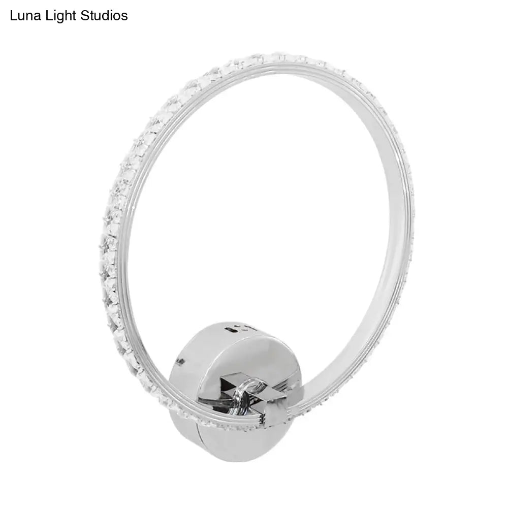 Translucent Crystal Sconce Light - Modern Led Wall Lighting Fixture | Chrome Finish 6/8/10 H