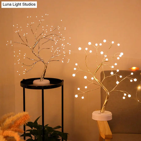 Tree Shaped Led Table Lamp With Usb Charging Port