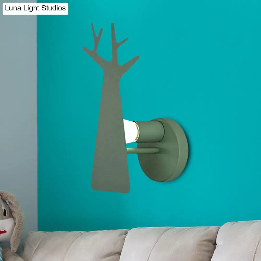 Tree Wall Mount Light - Nordic Macaron Style Green/Grey/White Bedroom Lighting
