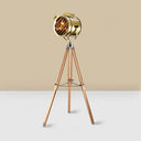Tripod Spotlight Floor Lamp - Stainless Steel Standing Light Industrial Design Gold