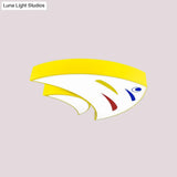 Tropical Fish Led Ceiling Light For Kids Rooms - Red/Yellow/Blue Acrylic Flush Mount Lamp