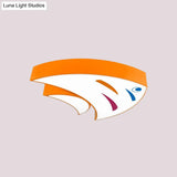 Tropical Fish Led Ceiling Light For Kids Rooms - Red/Yellow/Blue Acrylic Flush Mount Lamp