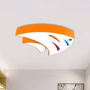 Tropical Fish Led Ceiling Light For Kids Rooms - Red/Yellow/Blue Acrylic Flush Mount Lamp Orange