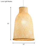 Trumpet Pendant Lighting Bamboo Wood Hanging Light Fixture