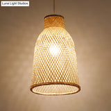 Trumpet Pendant Lighting Bamboo Wood Hanging Light Fixture