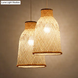Trumpet Pendant Lighting Bamboo Wood Hanging Light Fixture